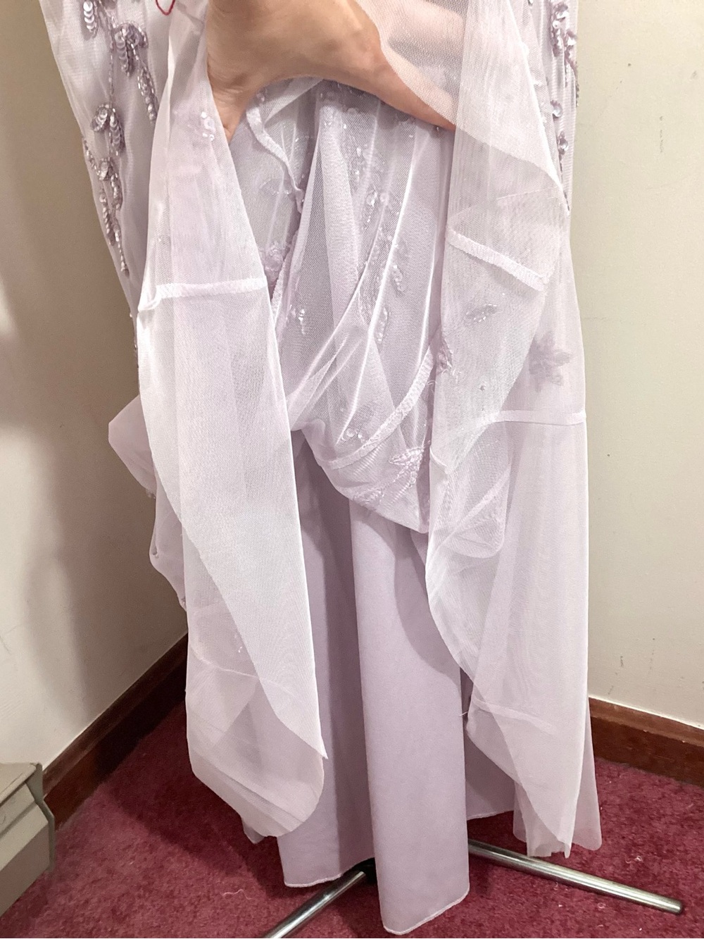 Marina Lavender Beaded Godet Gown Size M/L - Picture 10 of 15